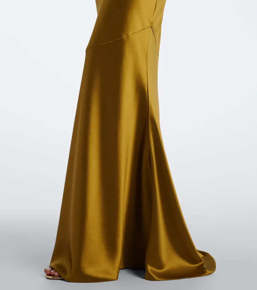 Retrofête Retrofête Lukka draped open-back satin gown | Thumbnail 2