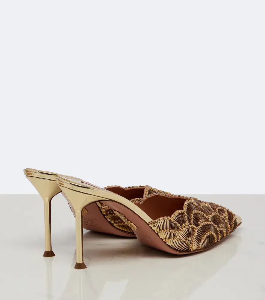 Aquazzura Ce Soir embellished leather mules | Thumbnail 2 Aquazzura Ce Soir embellished leather mules | Thumbnail 2