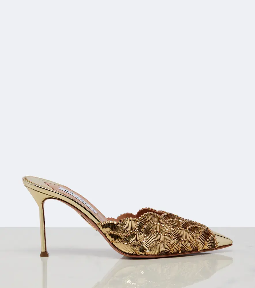 Aquazzura Ce Soir embellished leather mules | Thumbnail 3 Aquazzura Ce Soir embellished leather mules | Thumbnail 3