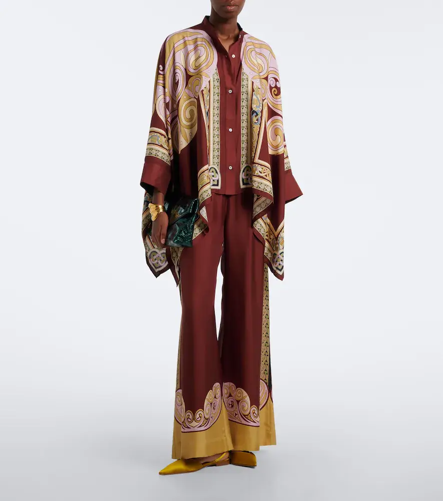 La DoubleJ Printed silk twill palazzo pants | Thumbnail 2