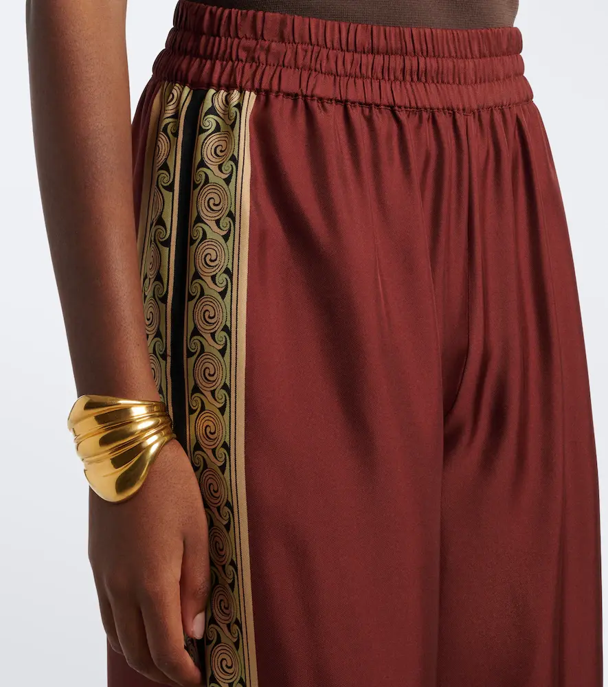 La DoubleJ Printed silk twill palazzo pants | Thumbnail 4