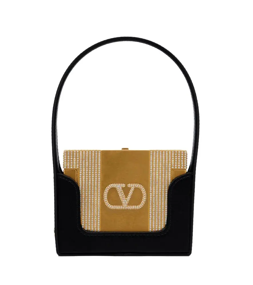 Valentino Garavani Minaumorphe Swarovski-embellished satin clutch | Image 1 Valentino Garavani Minaumorphe Swarovski-embellished satin clutch | Image 1