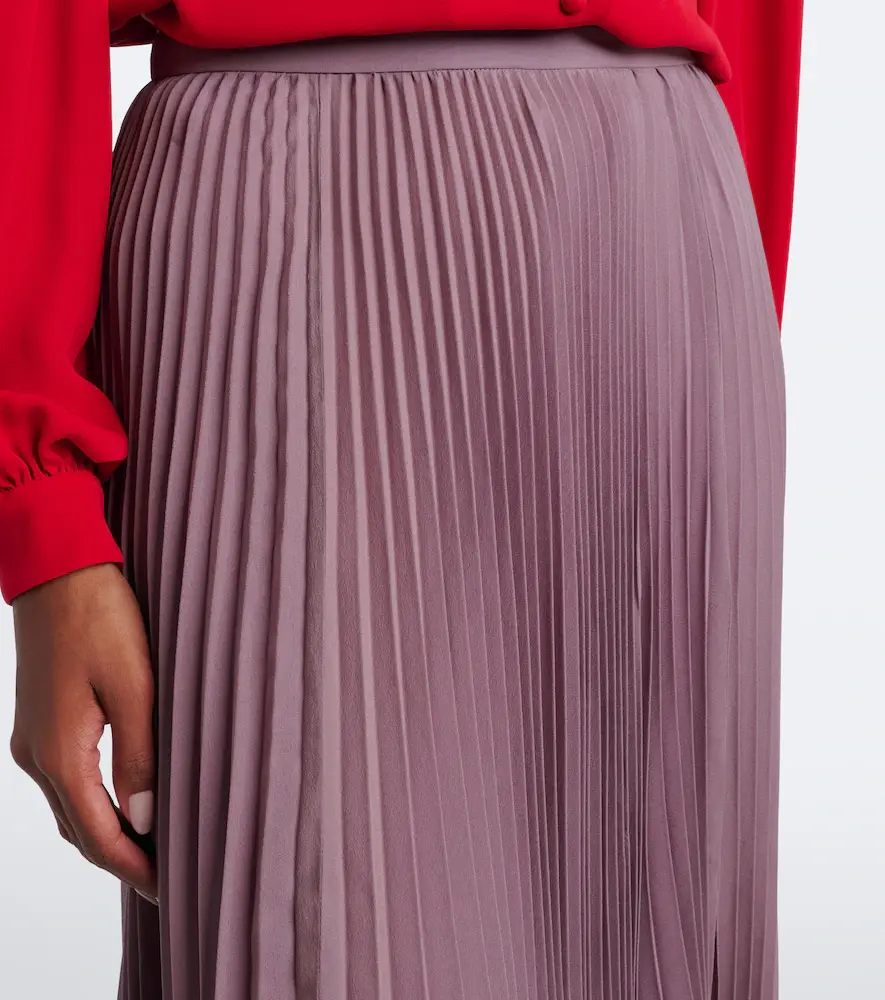 Valentino Garavani Asymmetric plissé georgette midi skirt | Thumbnail 4 Valentino Garavani Asymmetric plissé georgette midi skirt | Thumbnail 4