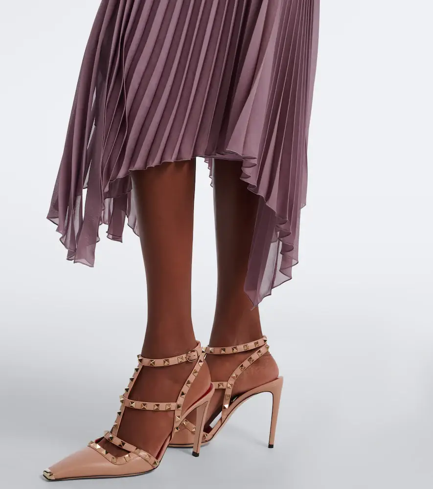 Valentino Garavani Asymmetric plissé georgette midi skirt | Thumbnail 5 Valentino Garavani Asymmetric plissé georgette midi skirt | Thumbnail 5