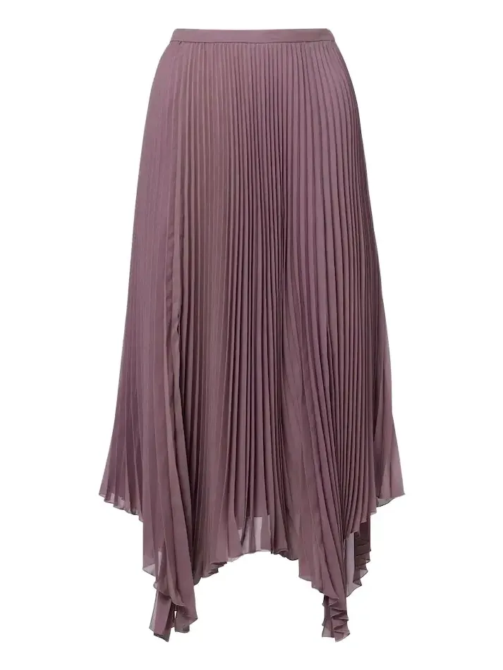 Asymmetric plissé georgette midi skirt Asymmetric plissé georgette midi skirt