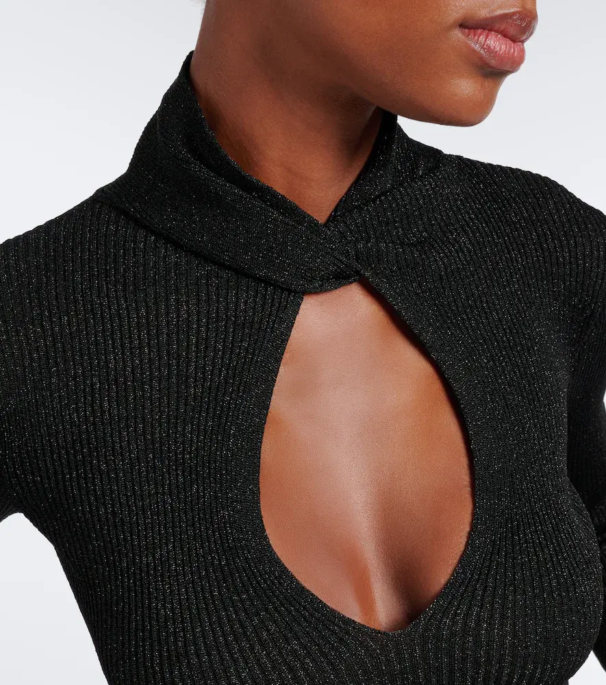 Valentino Garavani Cut-out lamé sweater | Thumbnail 4 Valentino Garavani Cut-out lamé sweater | Thumbnail 4