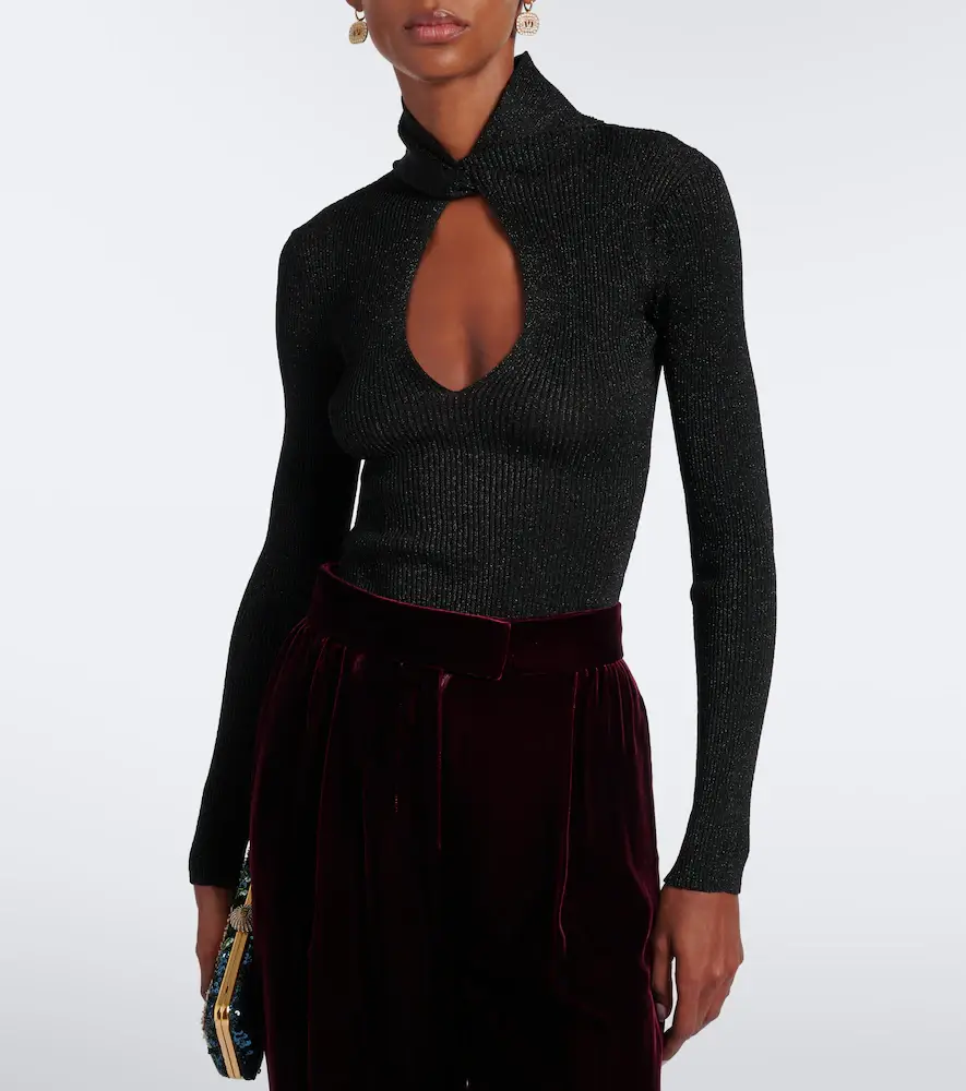 Valentino Garavani Cut-out lamé sweater | Thumbnail 5 Valentino Garavani Cut-out lamé sweater | Thumbnail 5