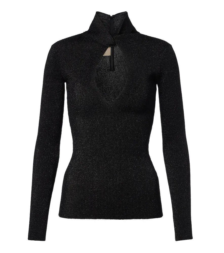 Valentino Cut-out lamé sweater | Image 1 Valentino Cut-out lamé sweater | Image 1