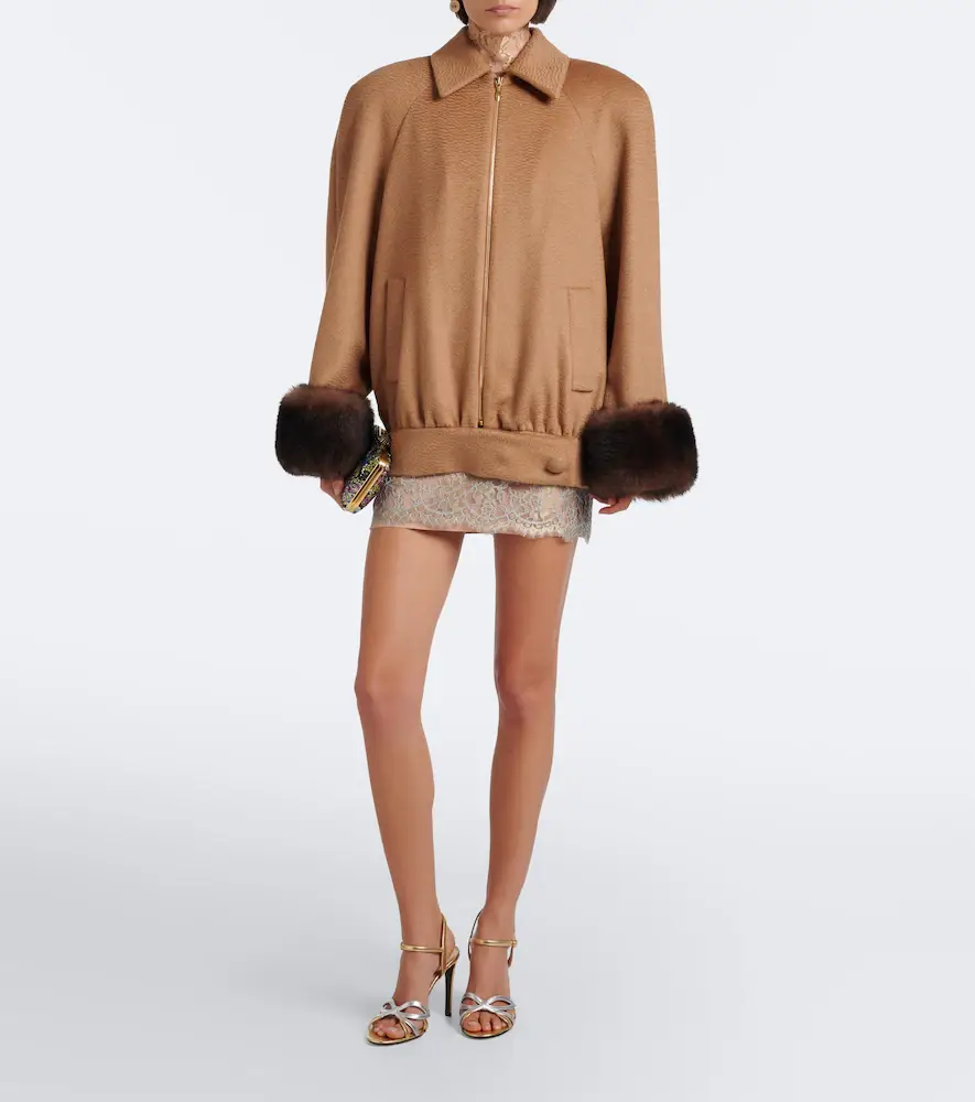 Valentino Garavani Camel hair blouson jacket | Thumbnail 2