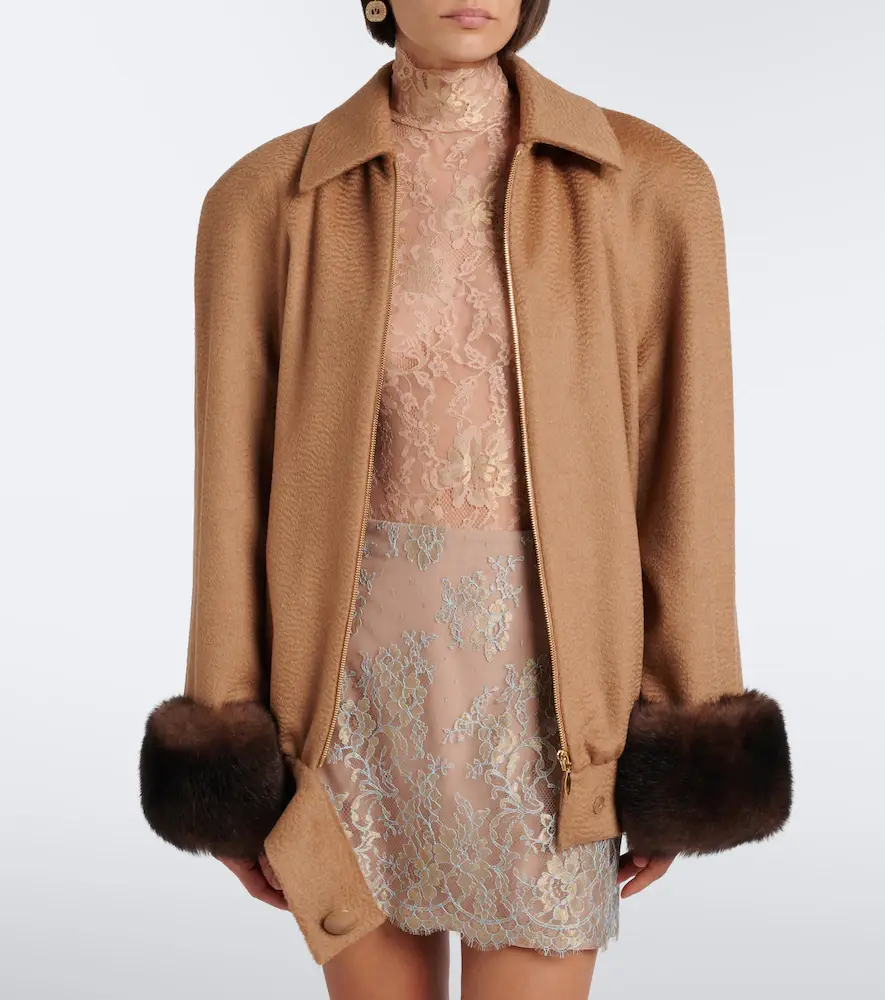 Valentino Garavani Camel hair blouson jacket | Thumbnail 4