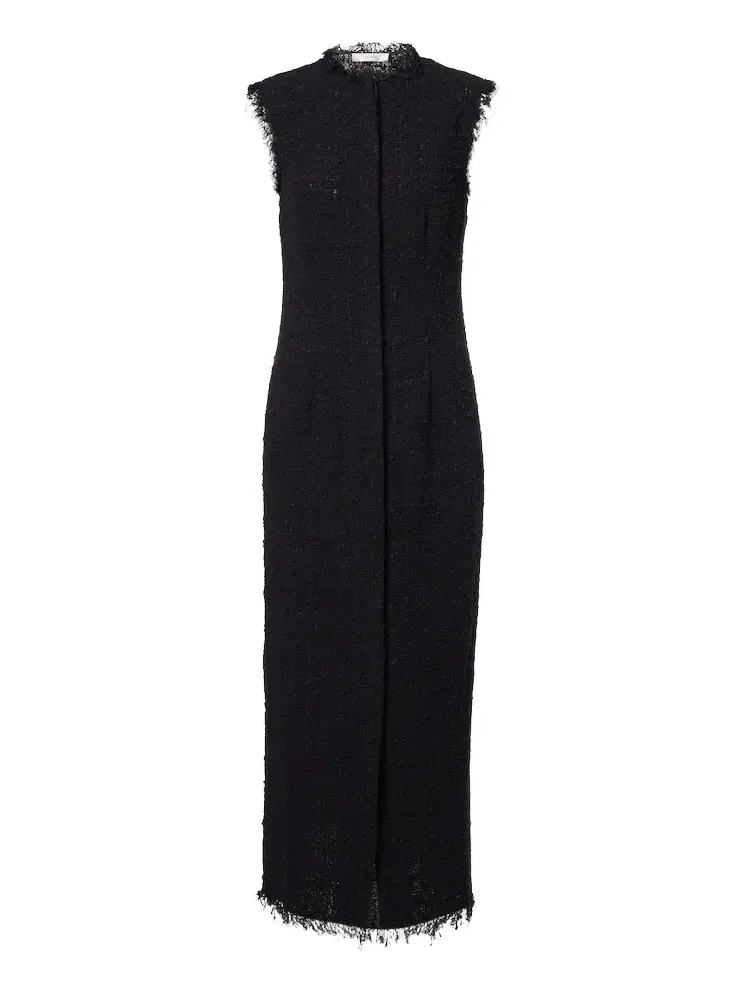 The Row Lana cotton-blend tweed midi dress