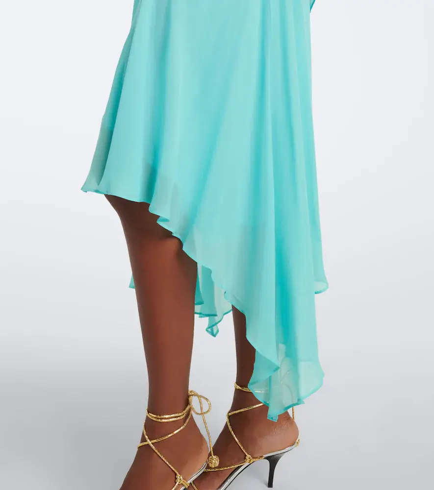 DE LA VALI Komi asymmetric georgette midi dress | Thumbnail 2 DE LA VALI Komi asymmetric georgette midi dress | Thumbnail 2