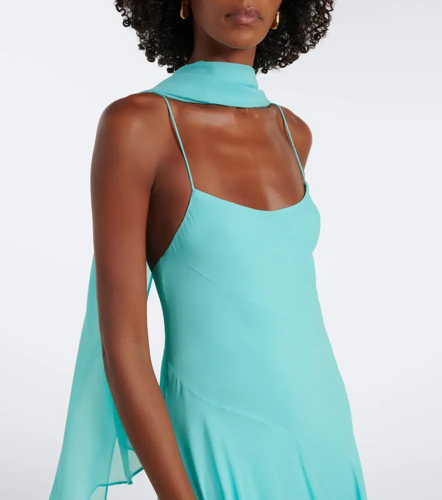 DE LA VALI Komi asymmetric georgette midi dress | Thumbnail 5 DE LA VALI Komi asymmetric georgette midi dress | Thumbnail 5