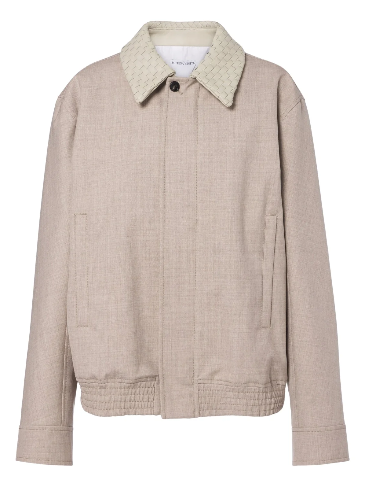 Bottega Veneta Leather-trimmed wool blouson jacket