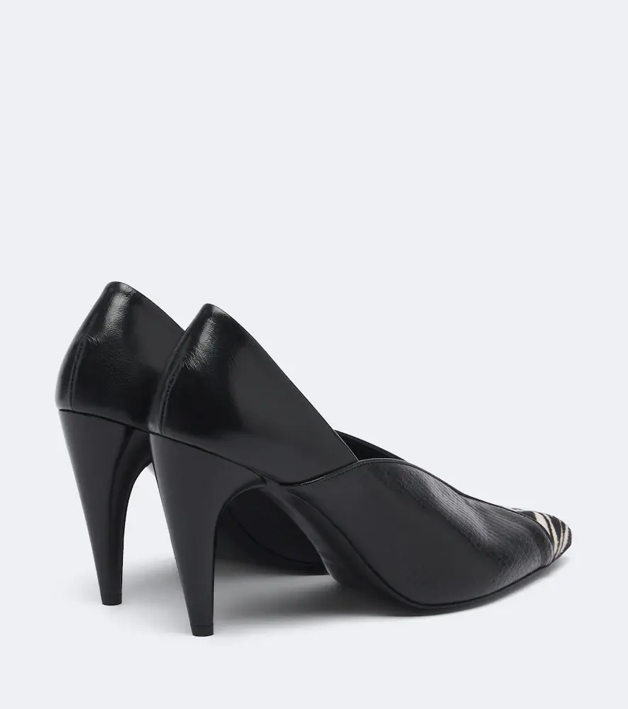 Isabel Marant Luza calf hair-trimmed snake-effect leather pumps | Thumbnail 2