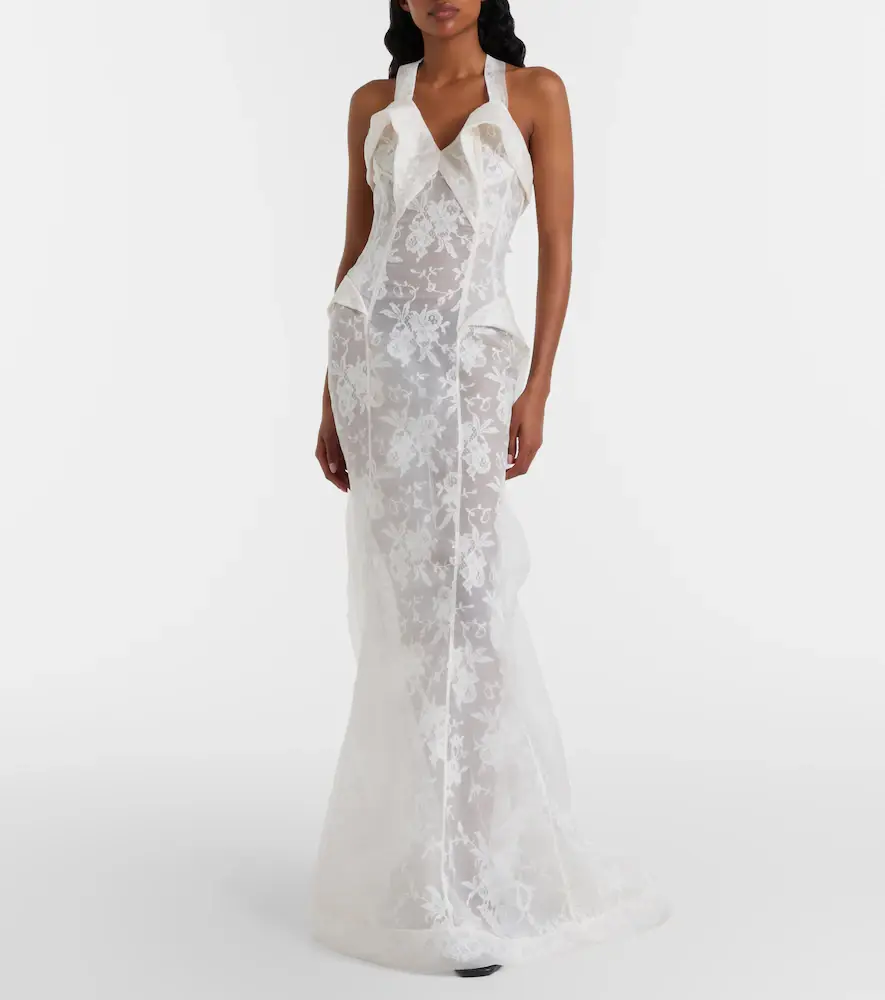 Alexander McQueen Sheer silk lace gown | Thumbnail 2