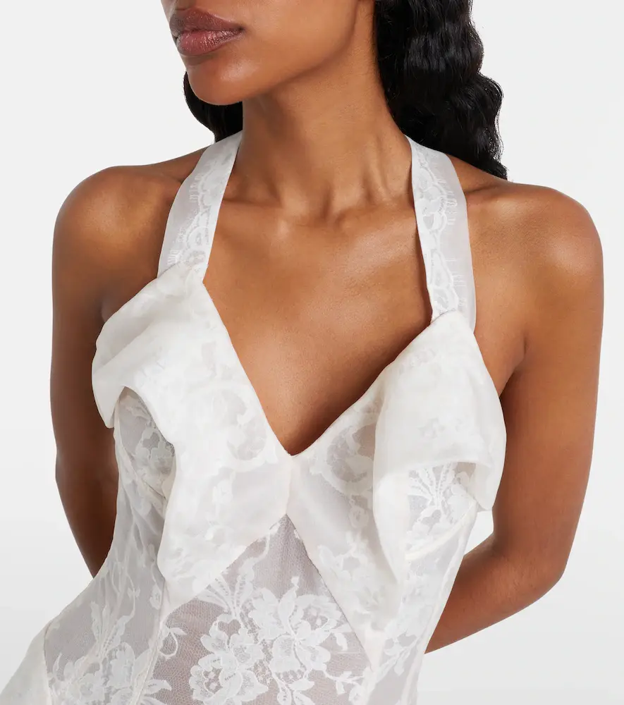 Alexander McQueen Sheer silk lace gown | Thumbnail 3