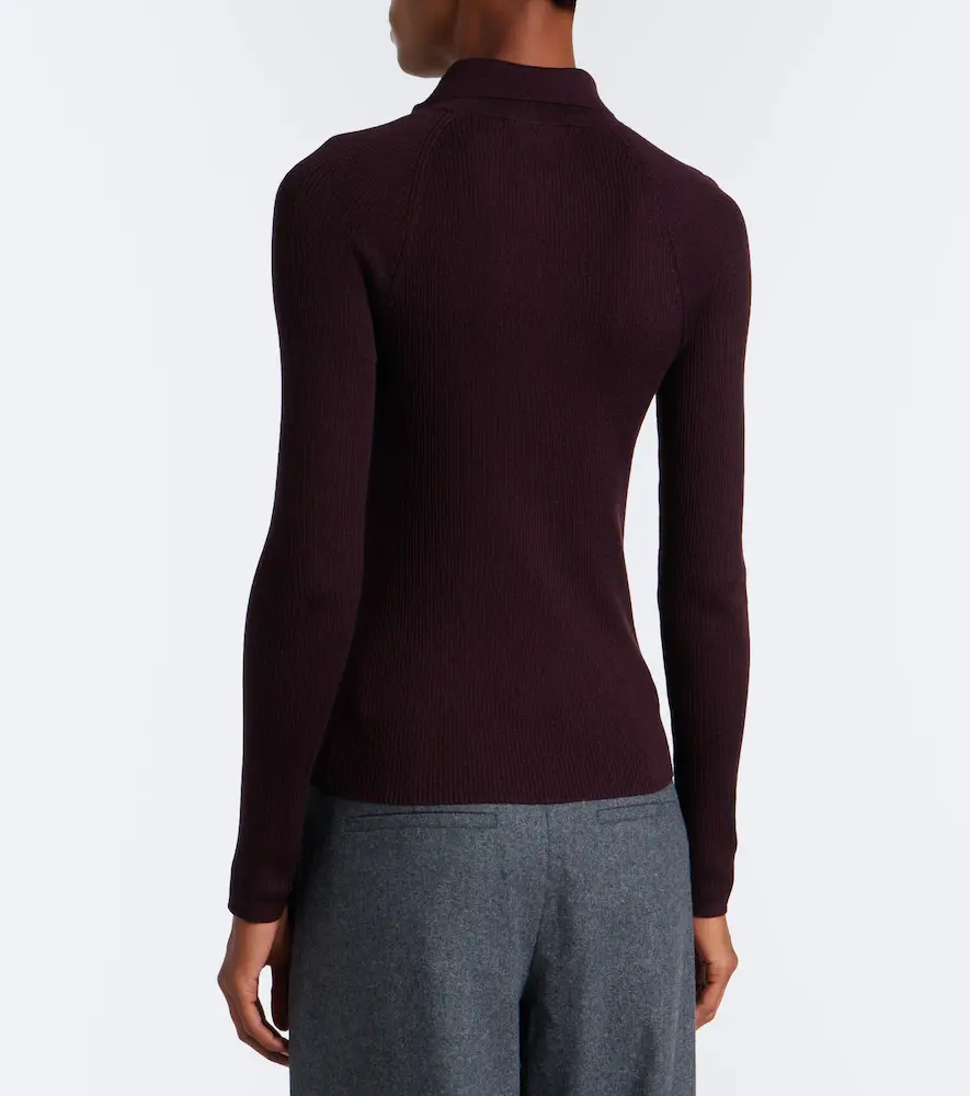 Vince Ribbed-knit wool and silk polo sweater | Thumbnail 2 Vince Ribbed-knit wool and silk polo sweater | Thumbnail 2