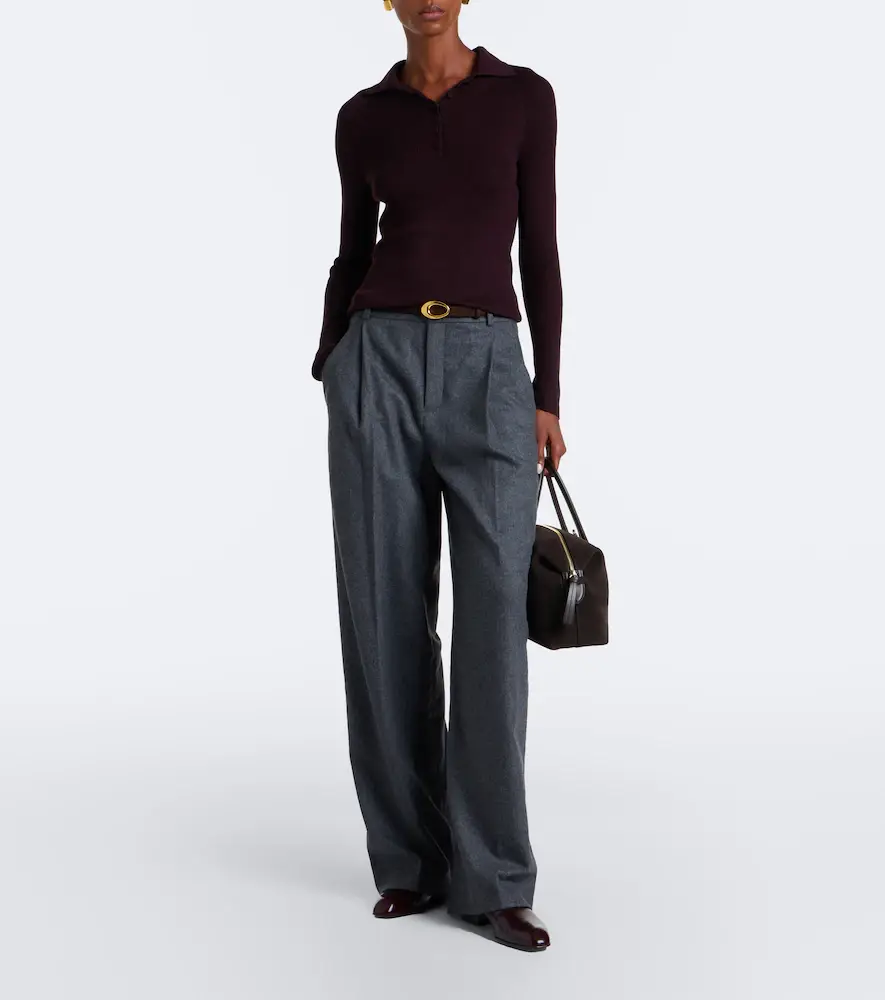 Vince Ribbed-knit wool and silk polo sweater | Thumbnail 3 Vince Ribbed-knit wool and silk polo sweater | Thumbnail 3