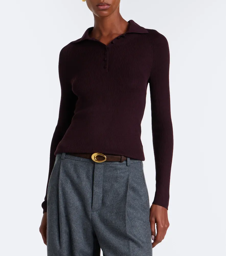 Vince Ribbed-knit wool and silk polo sweater | Thumbnail 5 Vince Ribbed-knit wool and silk polo sweater | Thumbnail 5