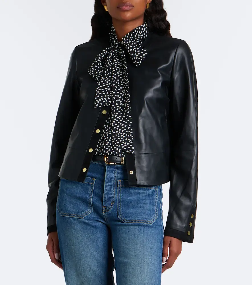 Vince Suede-trimmed leather jacket | Thumbnail 5