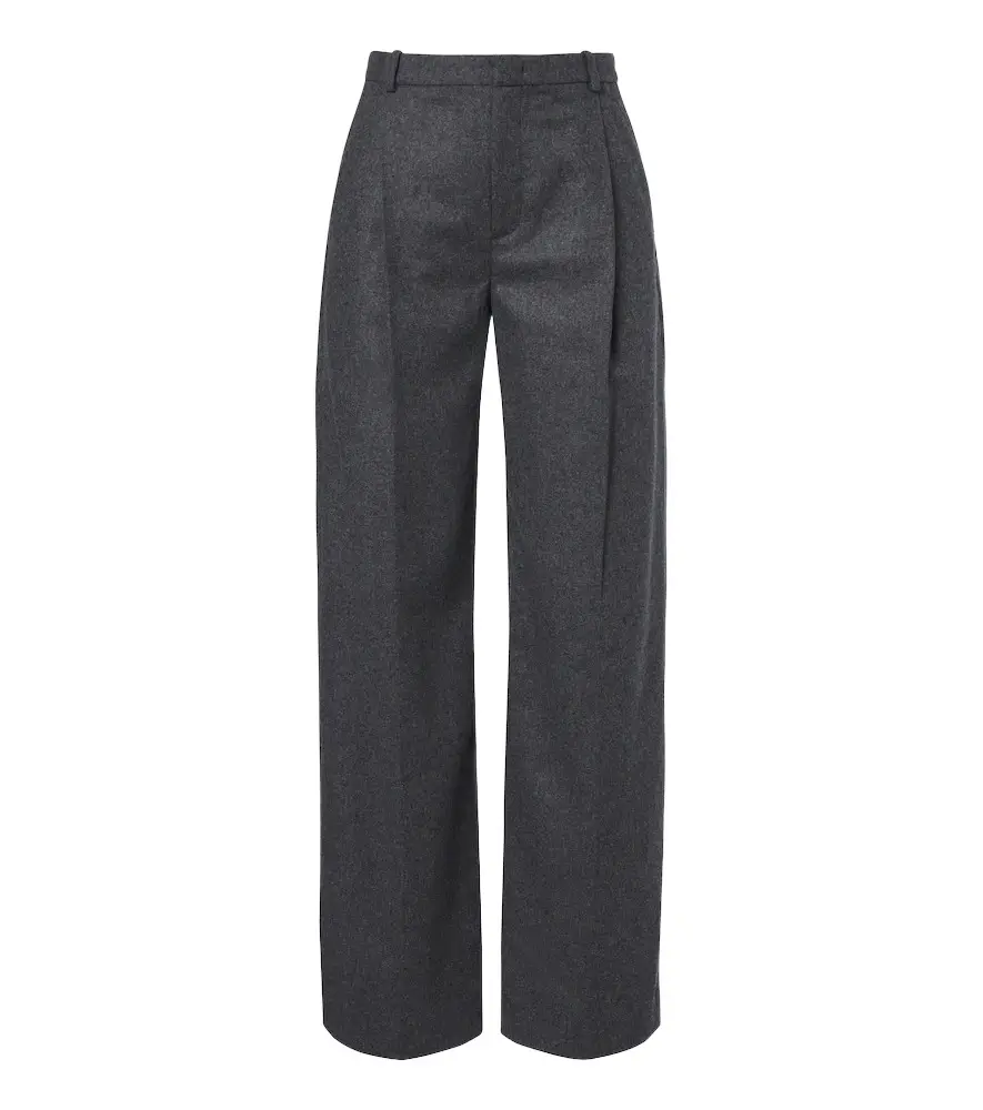 Vince Camille wool-blend flannel wide-leg pants