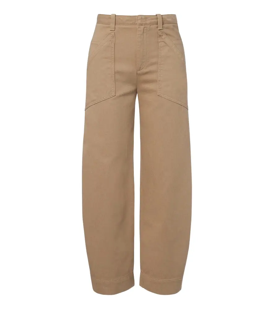 Vince Cropped cotton twill barrel-leg pants