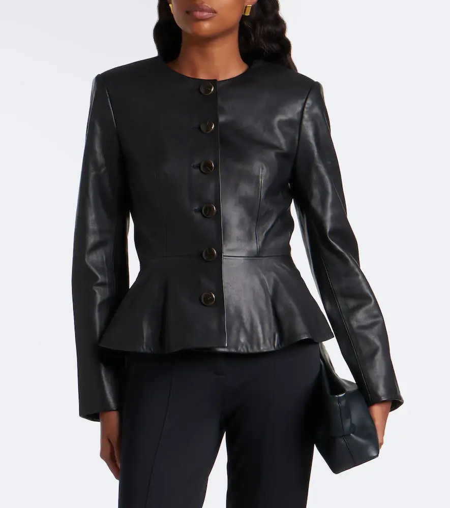 Veronica Beard Quinn peplum leather jacket | Thumbnail 3