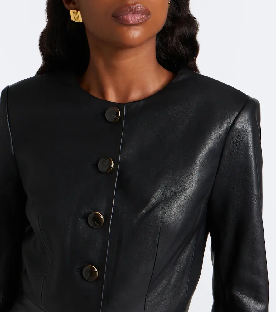 Veronica Beard Quinn peplum leather jacket | Thumbnail 4