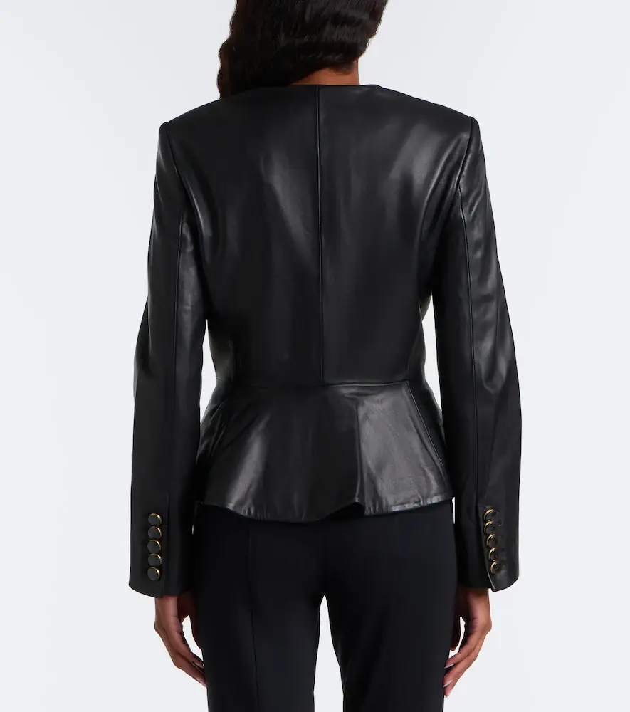 Veronica Beard Quinn peplum leather jacket | Thumbnail 6