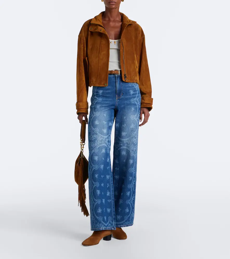 Veronica Beard Taylor printed wide-leg jean | Thumbnail 7 Veronica Beard Taylor printed wide-leg jean | Thumbnail 7