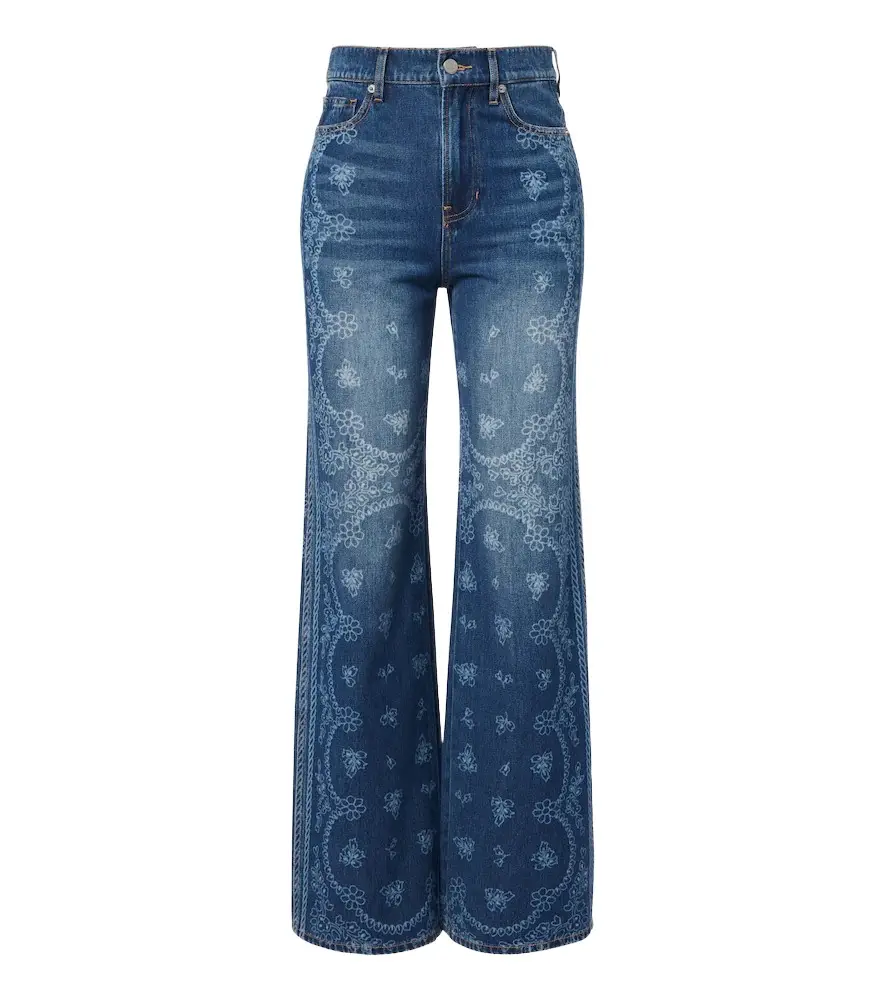 Veronica Beard Taylor printed wide-leg jean
