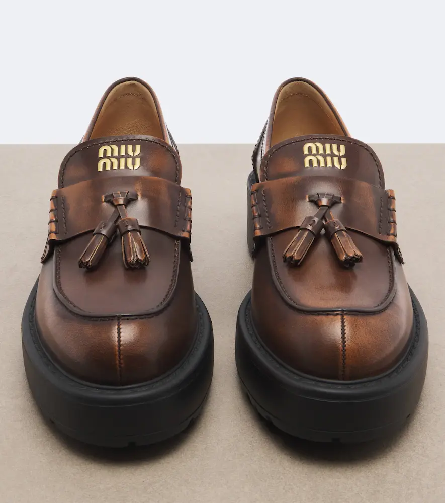 Miu Miu Leather platform loafers | Thumbnail 2 Miu Miu Leather platform loafers | Thumbnail 2