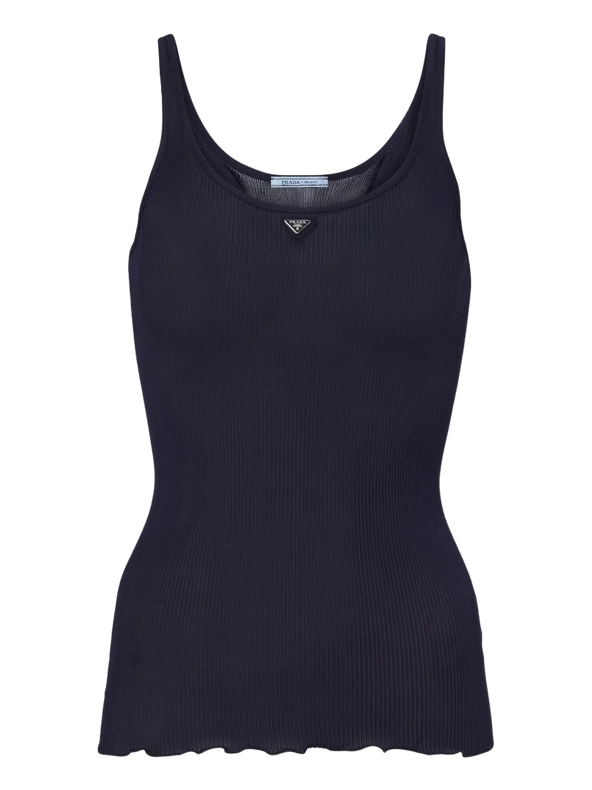 Prada Ribbed-knit silk tank top