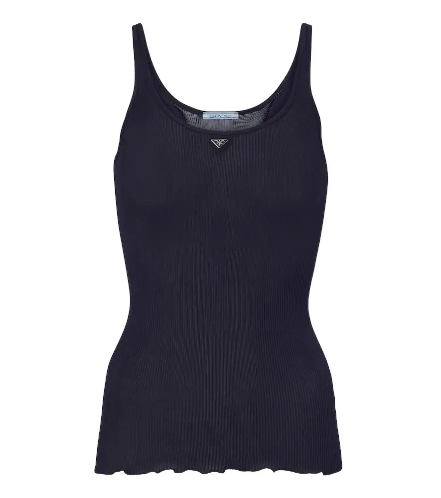 Prada Ribbed-knit silk tank top | Image 1 Prada Ribbed-knit silk tank top | Image 1
