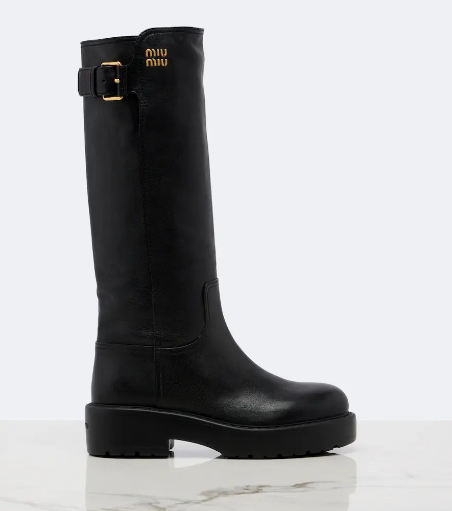 Miu Miu Leather knee-high boots | Thumbnail 2 Miu Miu Leather knee-high boots | Thumbnail 2