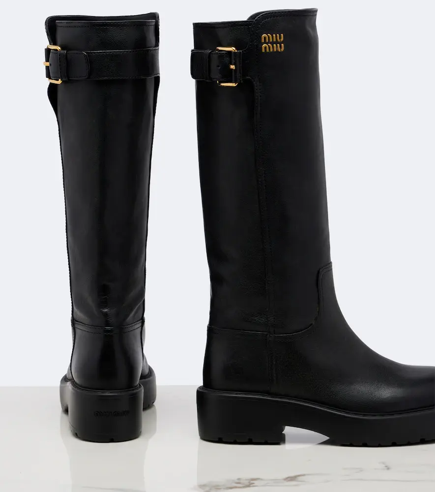 Miu Miu Leather knee-high boots | Thumbnail 3 Miu Miu Leather knee-high boots | Thumbnail 3