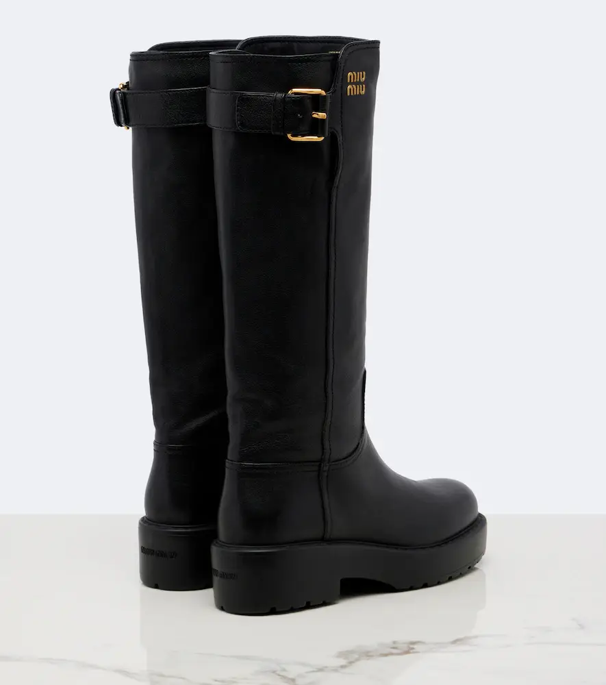 Miu Miu Leather knee-high boots | Thumbnail 4 Miu Miu Leather knee-high boots | Thumbnail 4