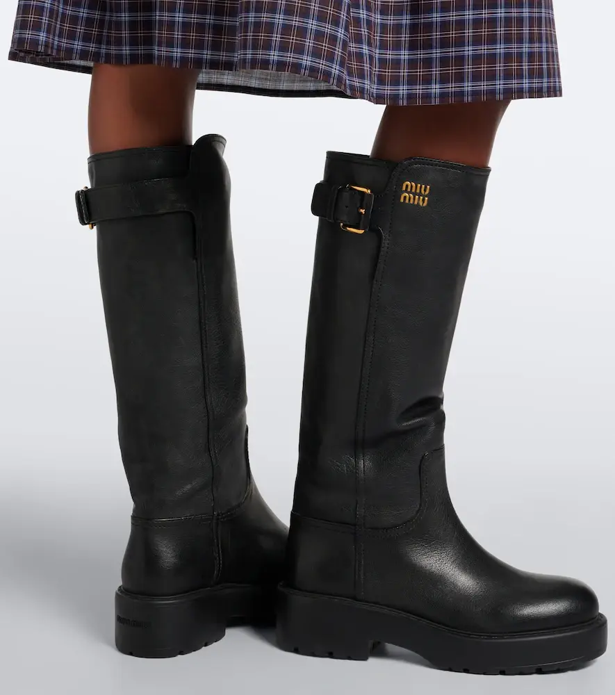 Miu Miu Leather knee-high boots | Thumbnail 6 Miu Miu Leather knee-high boots | Thumbnail 6