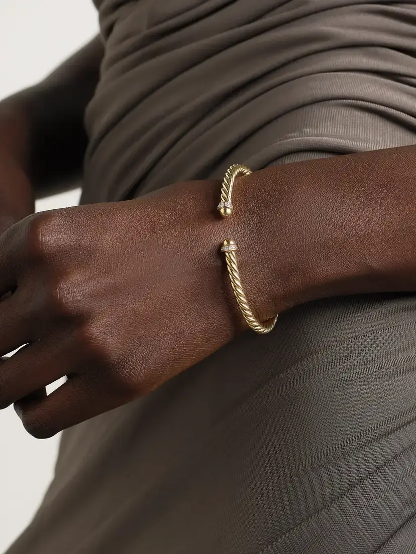 David Yurman Modern Cable 18-karat Gold Diamond Cuff | Thumbnail 2