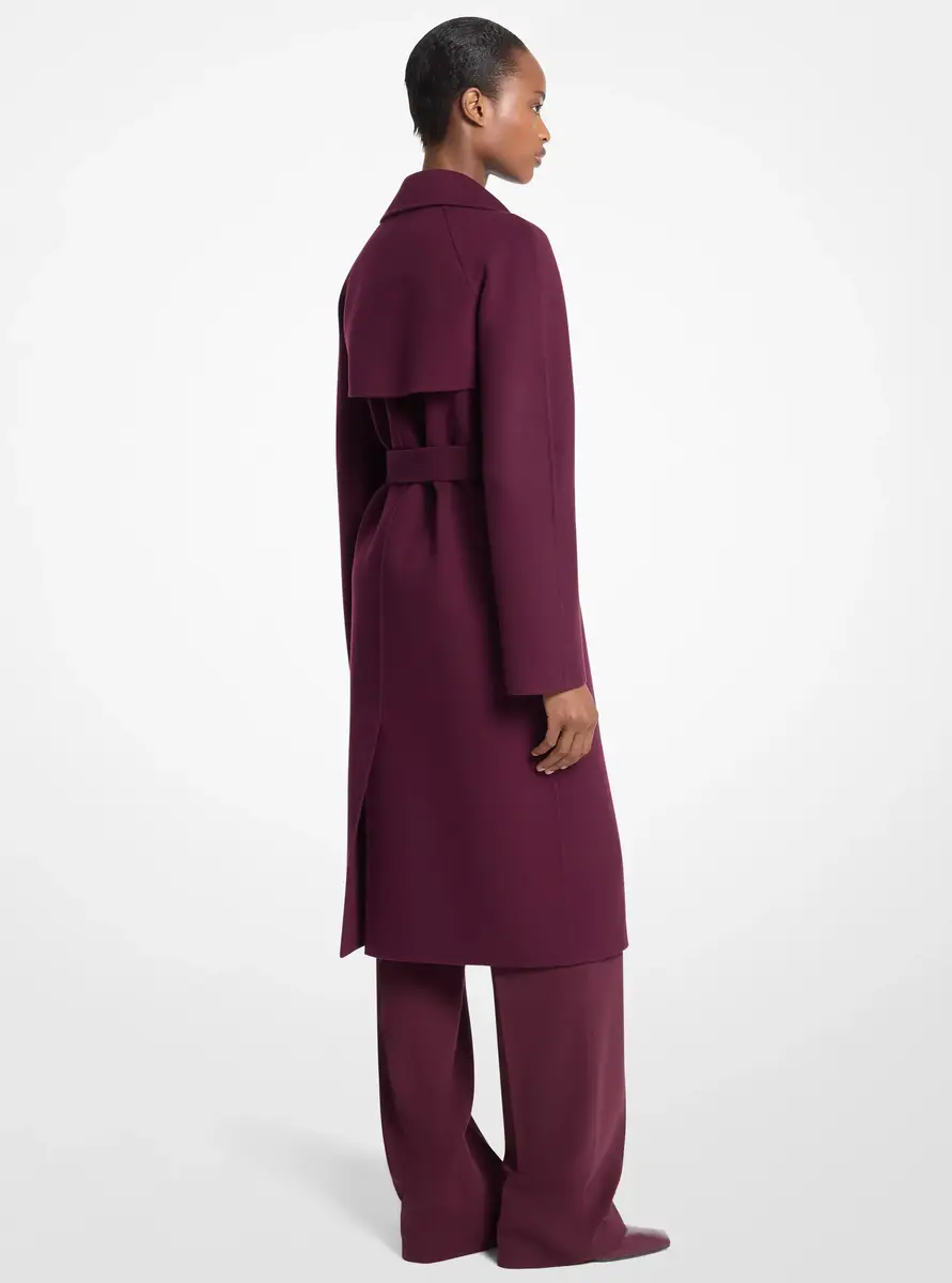 Michael Kors Collection Jennifer Double Faced Wool Trench Coat in Red | Thumbnail 2 Michael Kors Collection Jennifer Double Faced Wool Trench Coat in Red | Thumbnail 2