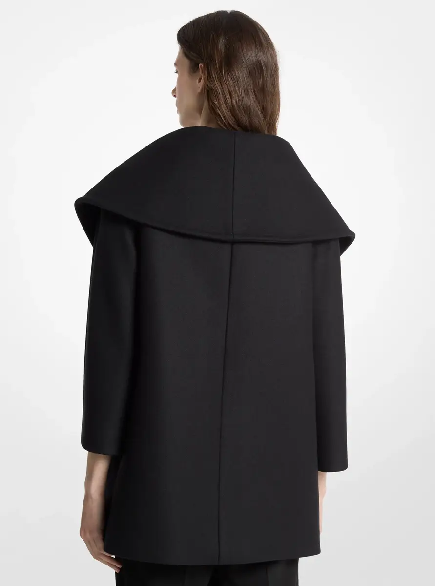 Michael Kors Collection Wool Melton Peacoat in Black | Thumbnail 2 Michael Kors Collection Wool Melton Peacoat in Black | Thumbnail 2