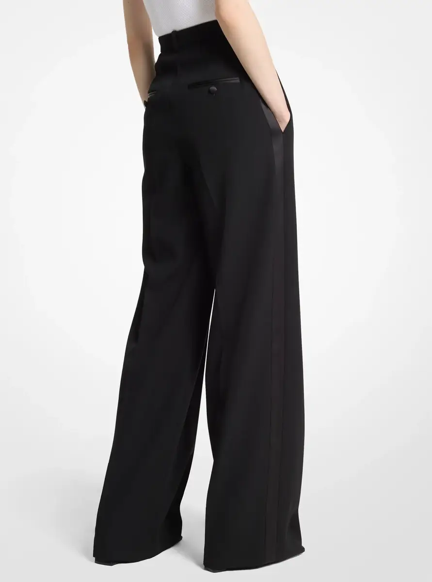 Michael Kors Collection Wool Gabardine Tuxedo Slouch Trousers in Black | Thumbnail 2 Michael Kors Collection Wool Gabardine Tuxedo Slouch Trousers in Black | Thumbnail 2