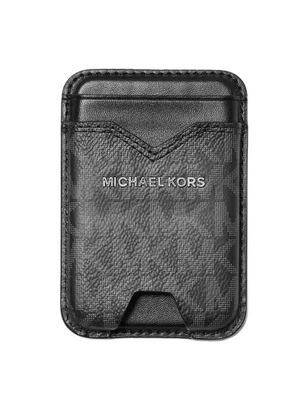 Michael Kors Collection Hudson Signature Logo MagSafe Wallet in Black - One Size by Michael Kors Mens
