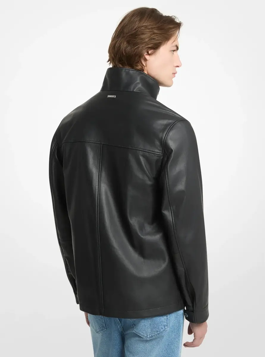 Michael Kors Collection Leather Utility Jacket in Black | Thumbnail 2 Michael Kors Collection Leather Utility Jacket in Black | Thumbnail 2