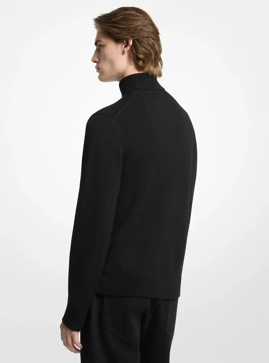 Michael Kors Collection Merino Wool Turtleneck Sweater in Black | Thumbnail 2 Michael Kors Collection Merino Wool Turtleneck Sweater in Black | Thumbnail 2