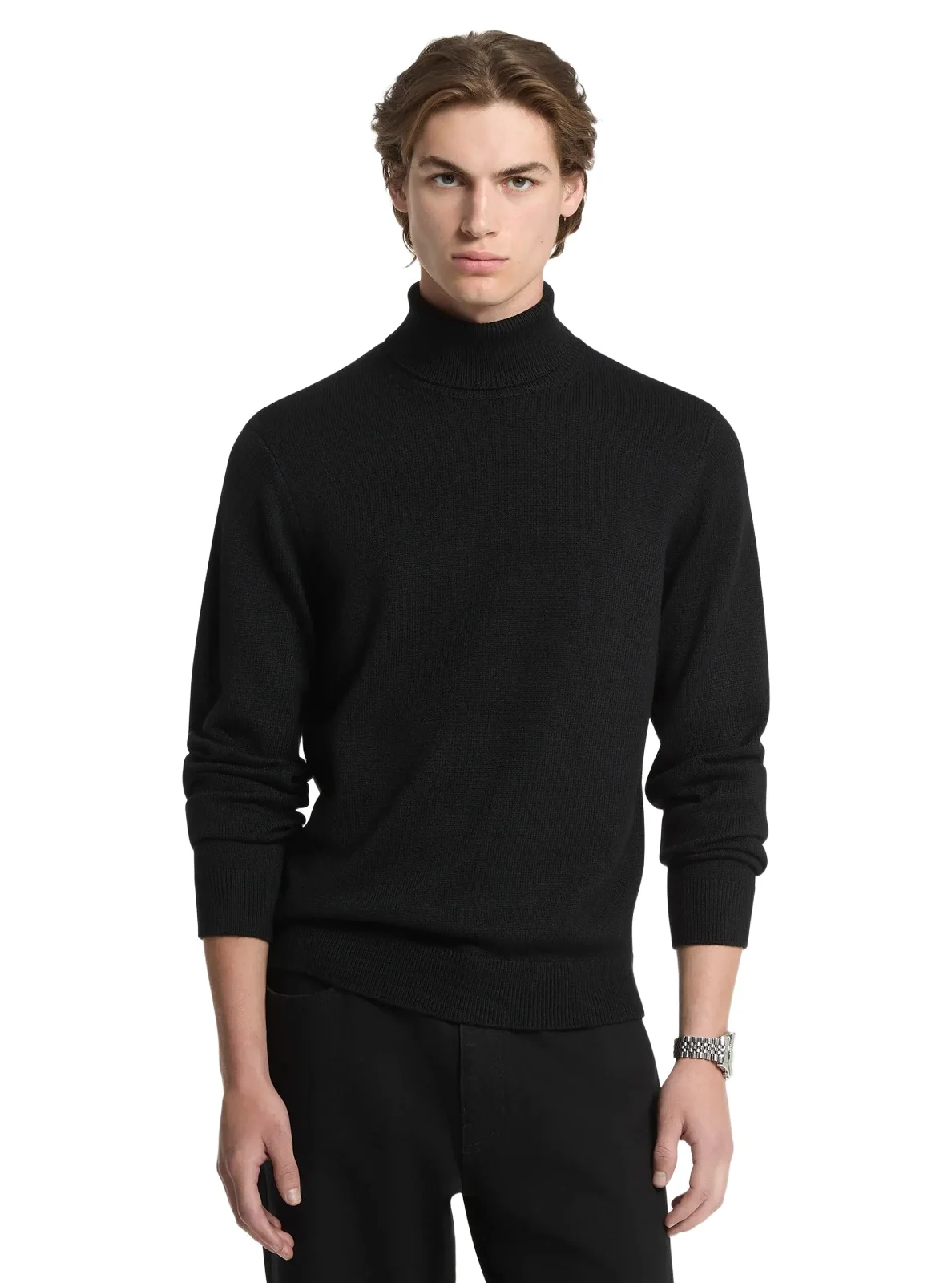 Merino Wool Turtleneck Sweater in Black Merino Wool Turtleneck Sweater in Black