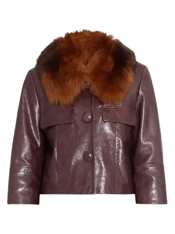 Chloé Shearling Leather Bomber Jacket