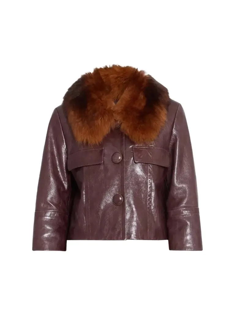 Shearling Leather Bomber Jacket