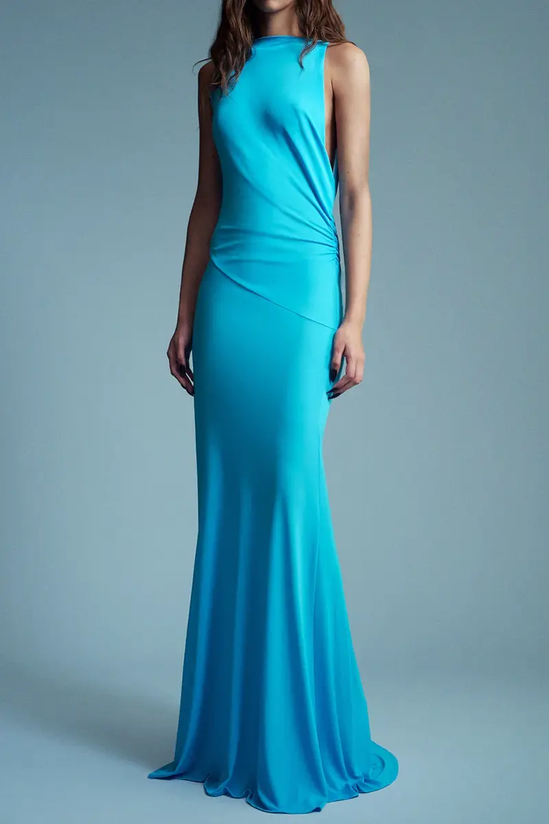 Alex Perry Open Back Jersey Drape Gown | Thumbnail 2